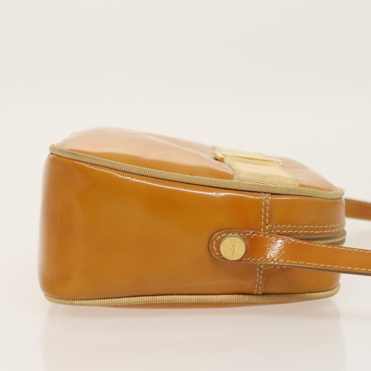 Salvatore Ferragamo Vara Brown Patent Leather Shoulder Bag (Pre-Owned) Size ONE SIZE - 3 Thumbnail