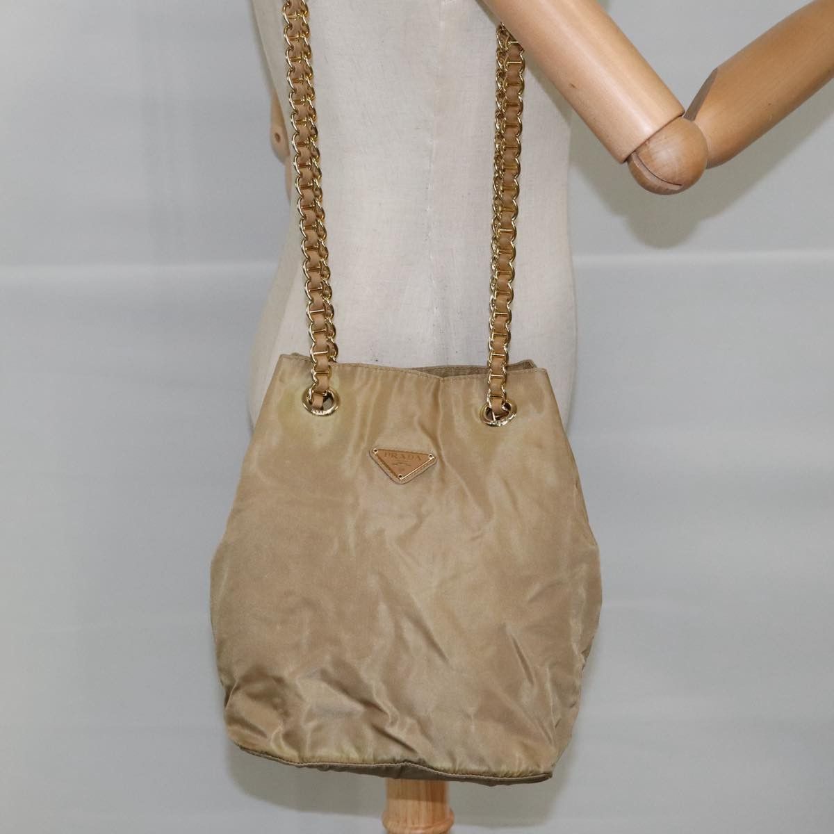 Prada Beige Synthetic Shoulder Bag (Pre-Owned) Size ONE SIZE - 11 Thumbnail