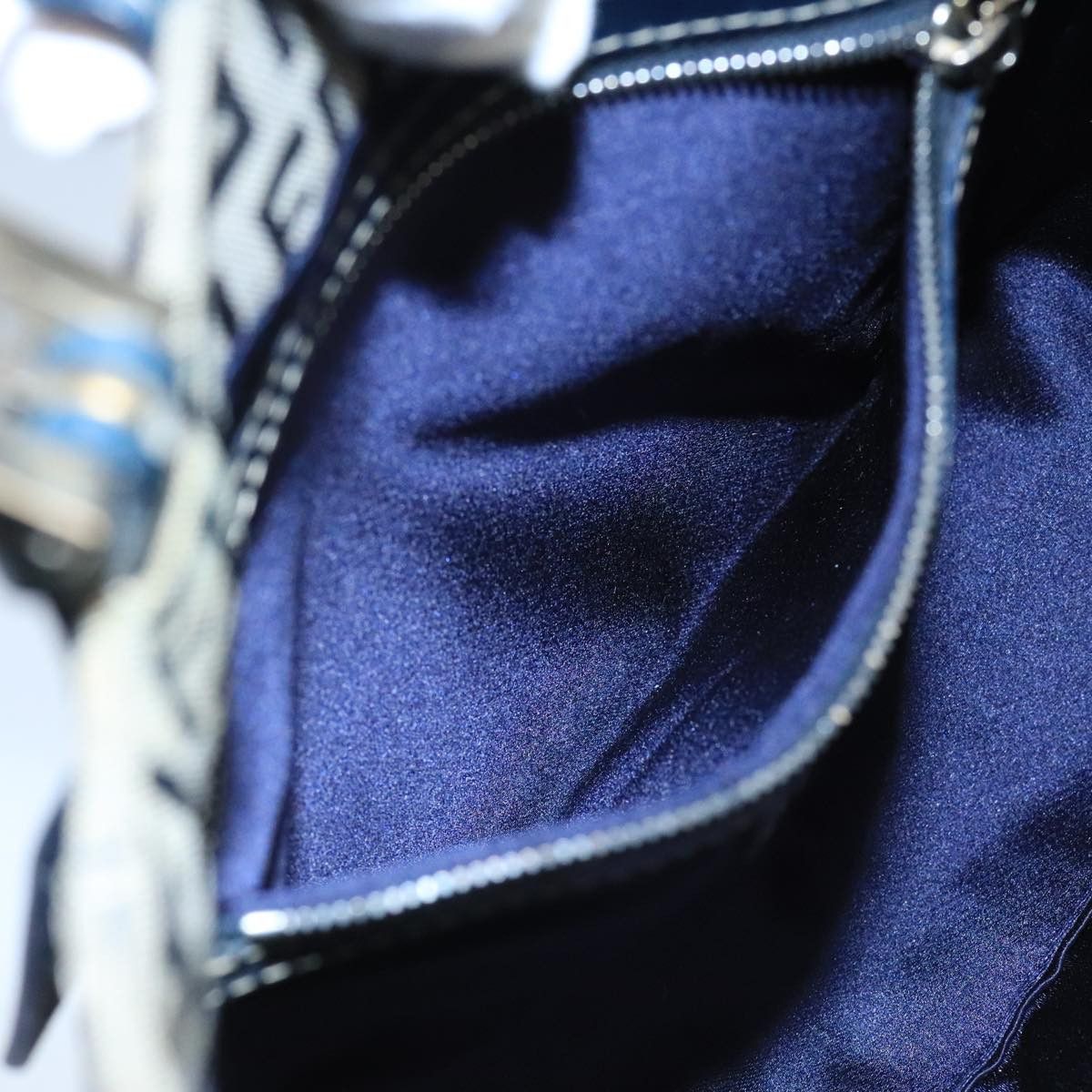 Fendi Zucchino Navy Canvas Handbag (Pre-Owned) Size ONE SIZE - 19 Thumbnail