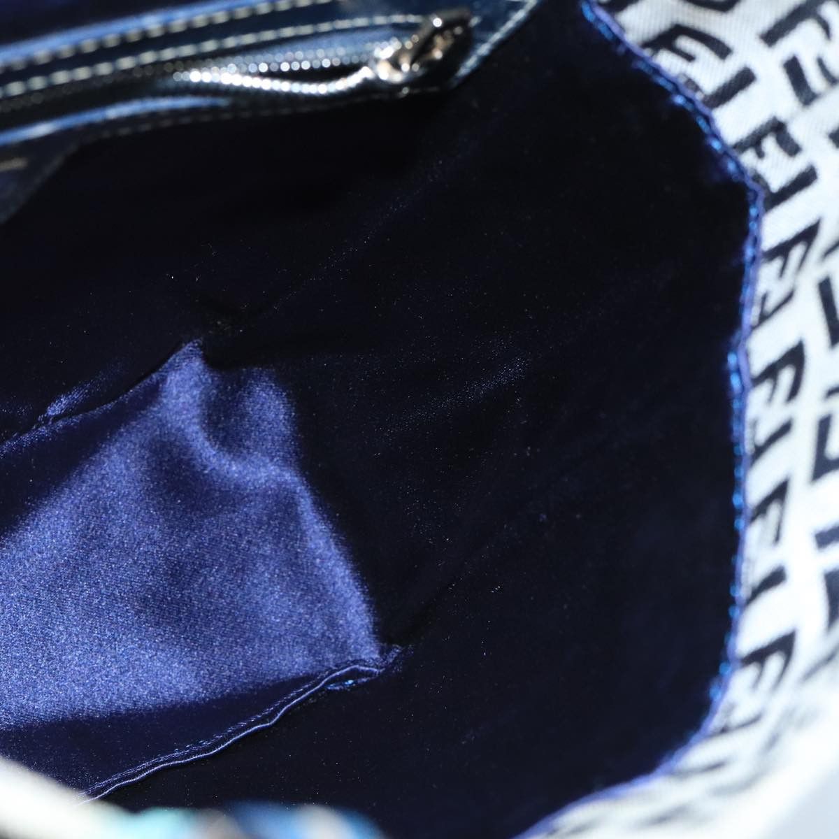 Fendi Zucchino Navy Canvas Handbag (Pre-Owned) Size ONE SIZE - 17 Thumbnail