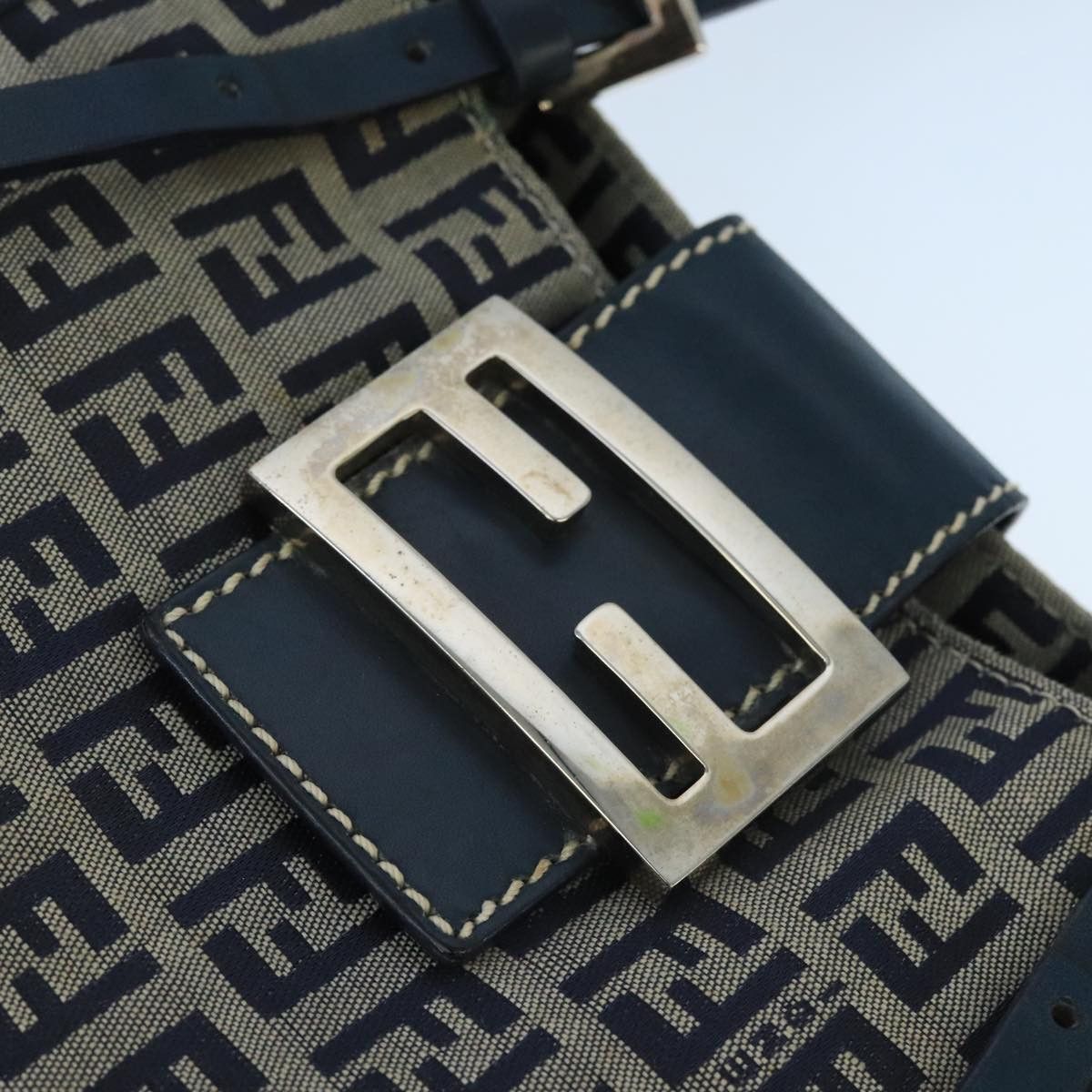 Fendi Zucchino Navy Canvas Handbag (Pre-Owned) Size ONE SIZE - 14 Thumbnail