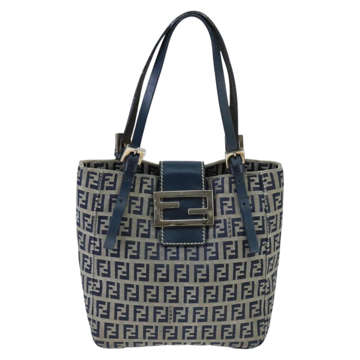Fendi Zucchino Navy Canvas Handbag (Pre-Owned) Size ONE SIZE - 2 Thumbnail