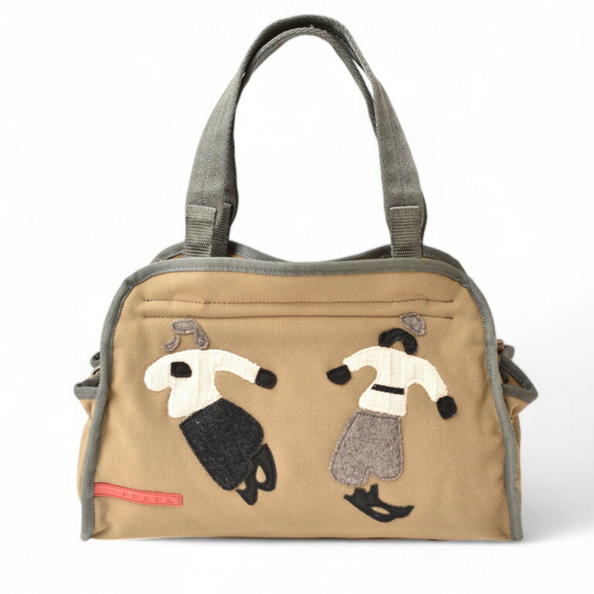 Prada Pradasports Prada Sports Handbag Boston Bag 4VA585 PRADA SPORTS Patchwork Canvas Nylon Light Brown Size ONE SIZE - 2 Thumbnail