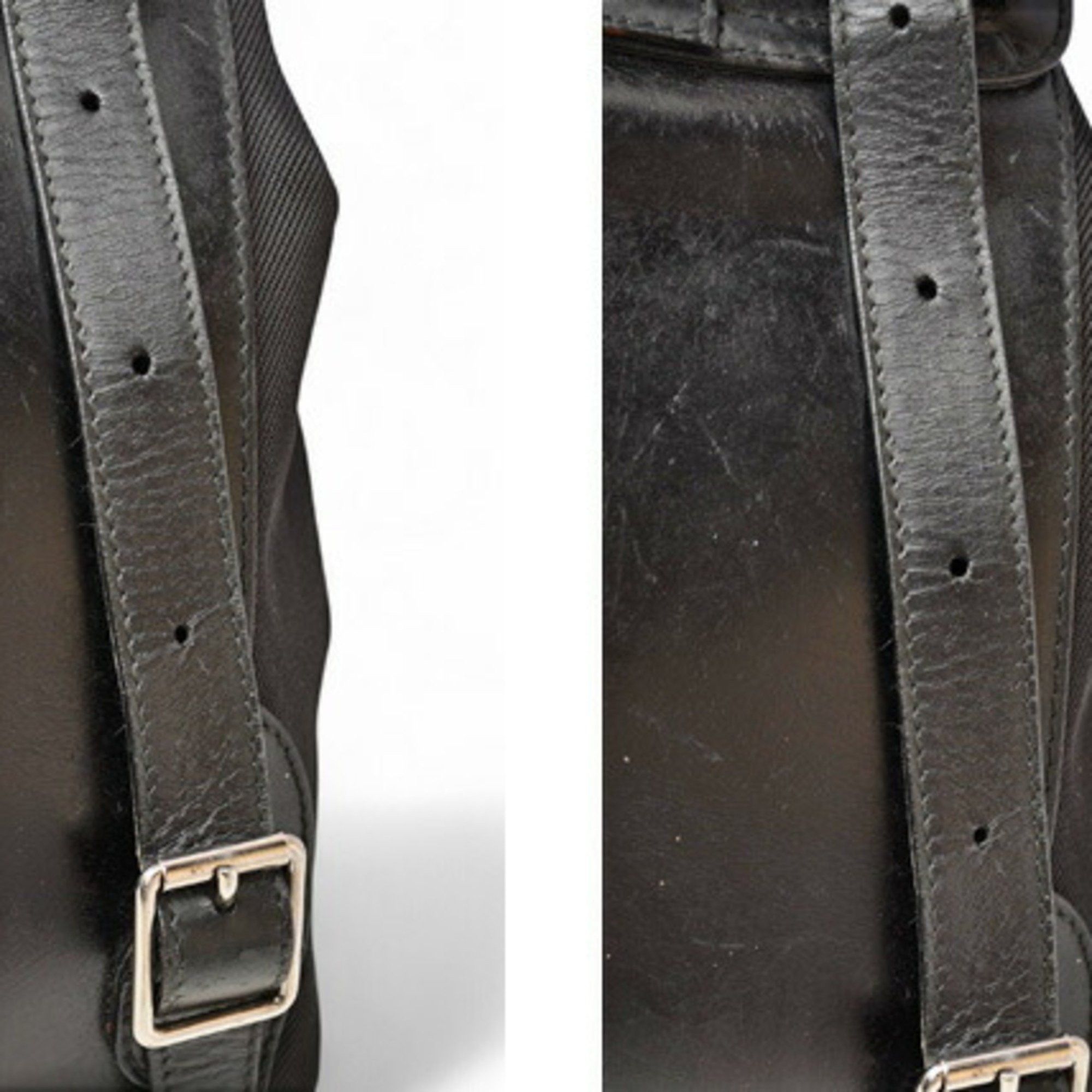 Gucci GUCCI Bamboo Backpack Canvas Leather Black Size ONE SIZE - 5 Thumbnail