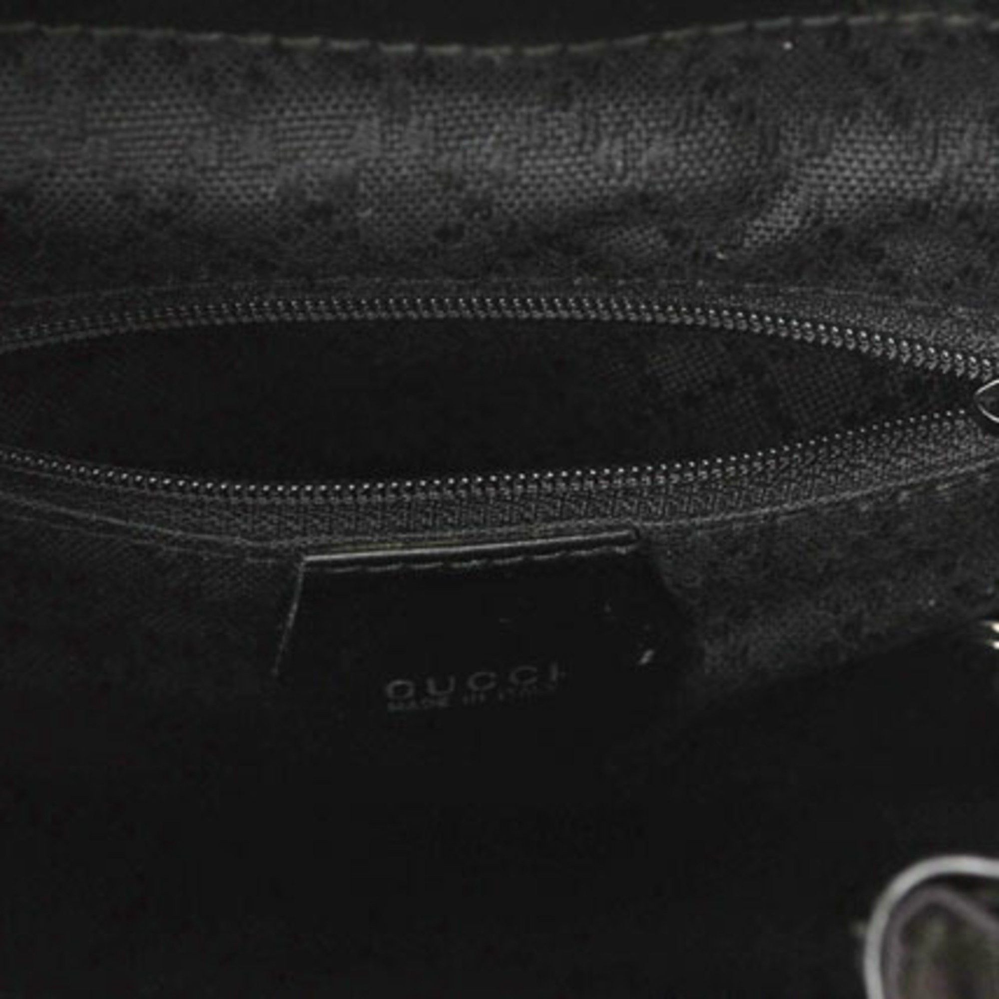 Gucci GUCCI Bamboo Backpack Canvas Leather Black Size ONE SIZE - 13 Thumbnail