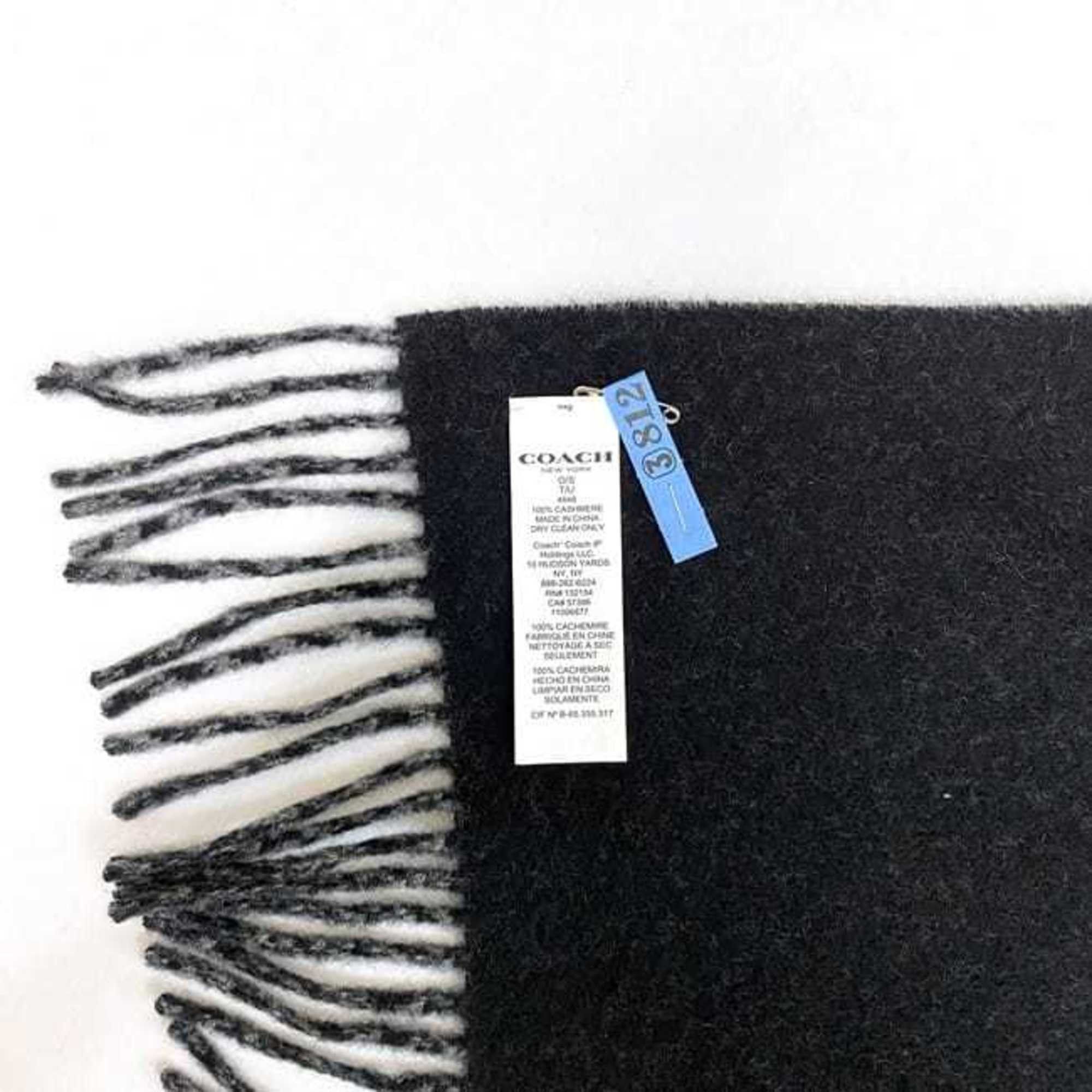 Coach Coach scarf ec-21684 grey black 100% cashmere COACH women's protection warm fashion accessory Size ONE SIZE - 7 Thumbnail