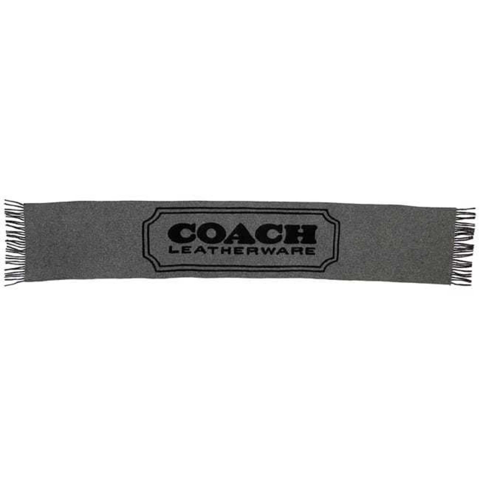Coach Coach scarf ec-21684 grey black 100% cashmere COACH women's protection warm fashion accessory Size ONE SIZE - 3 Thumbnail