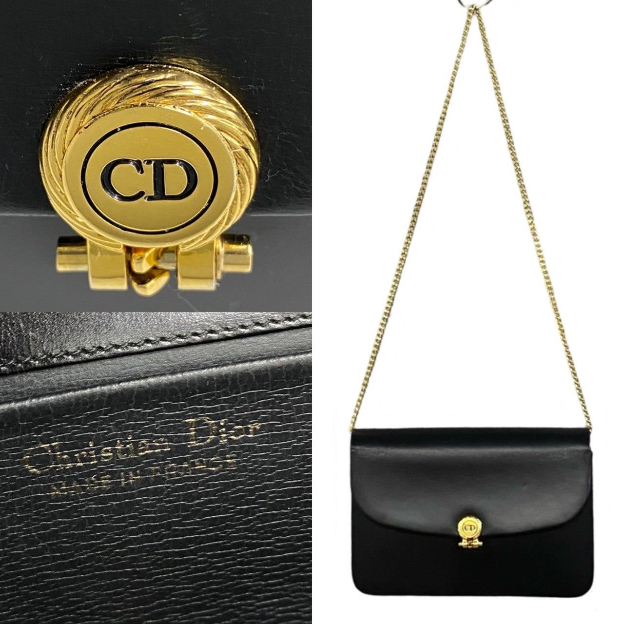 Dior Dior Shoulder Bag Black Leather Size ONE SIZE - 3 Thumbnail