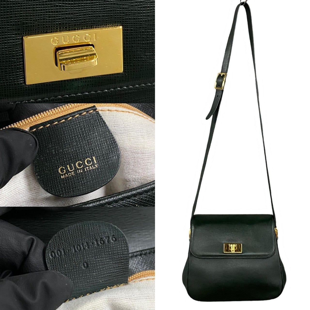 Gucci Gucci Shoulder Bag Black Leather Size ONE SIZE - 3 Thumbnail