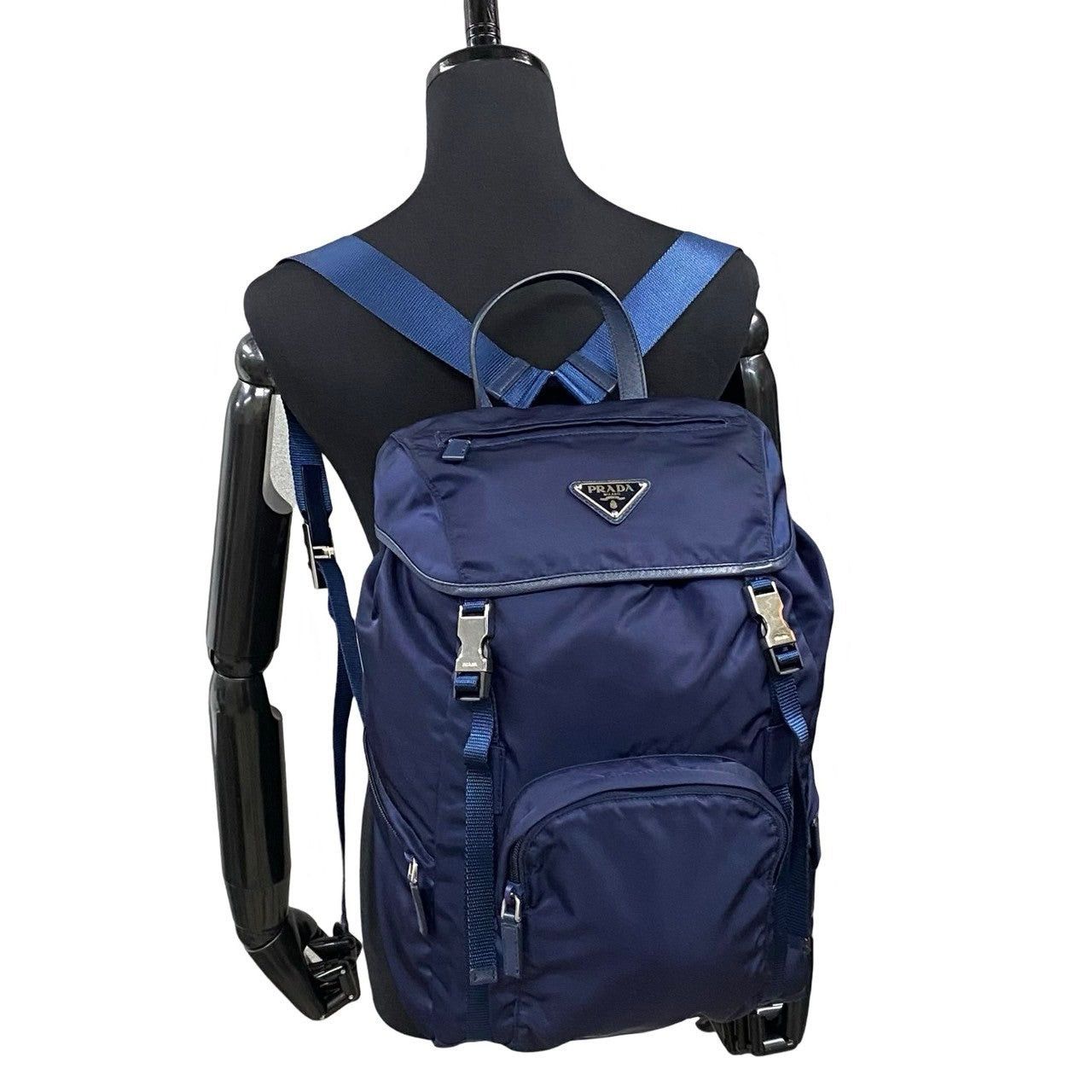 Prada Prada Backpack Blue Leather Size ONE SIZE - 2 Thumbnail