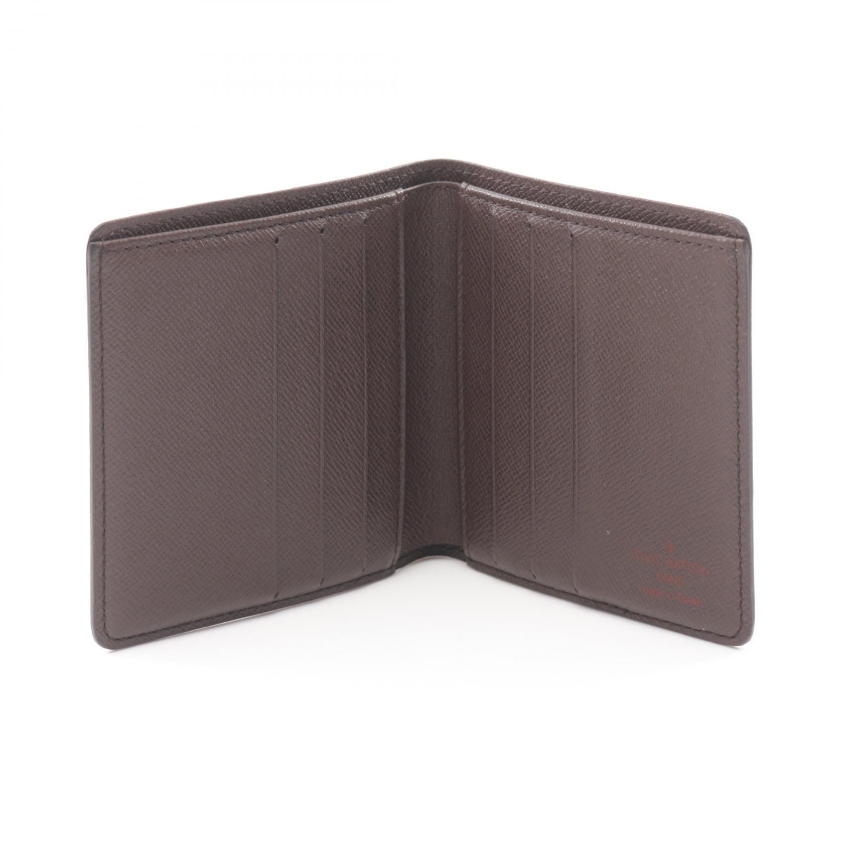 Louis Vuitton Louis Vuitton Portovier 6Credit Card Damier Ebene Bi-Fold Wallet Brown Size ONE SIZE - 3 Thumbnail