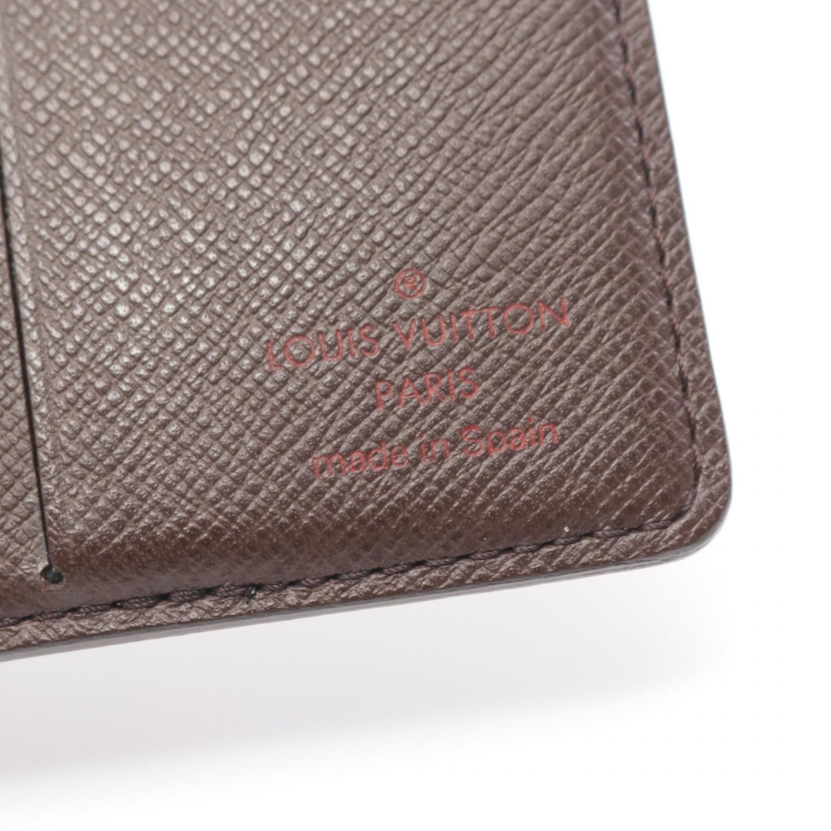 Louis Vuitton Louis Vuitton Portovier 6Credit Card Damier Ebene Bi-Fold Wallet Brown Size ONE SIZE - 4 Thumbnail
