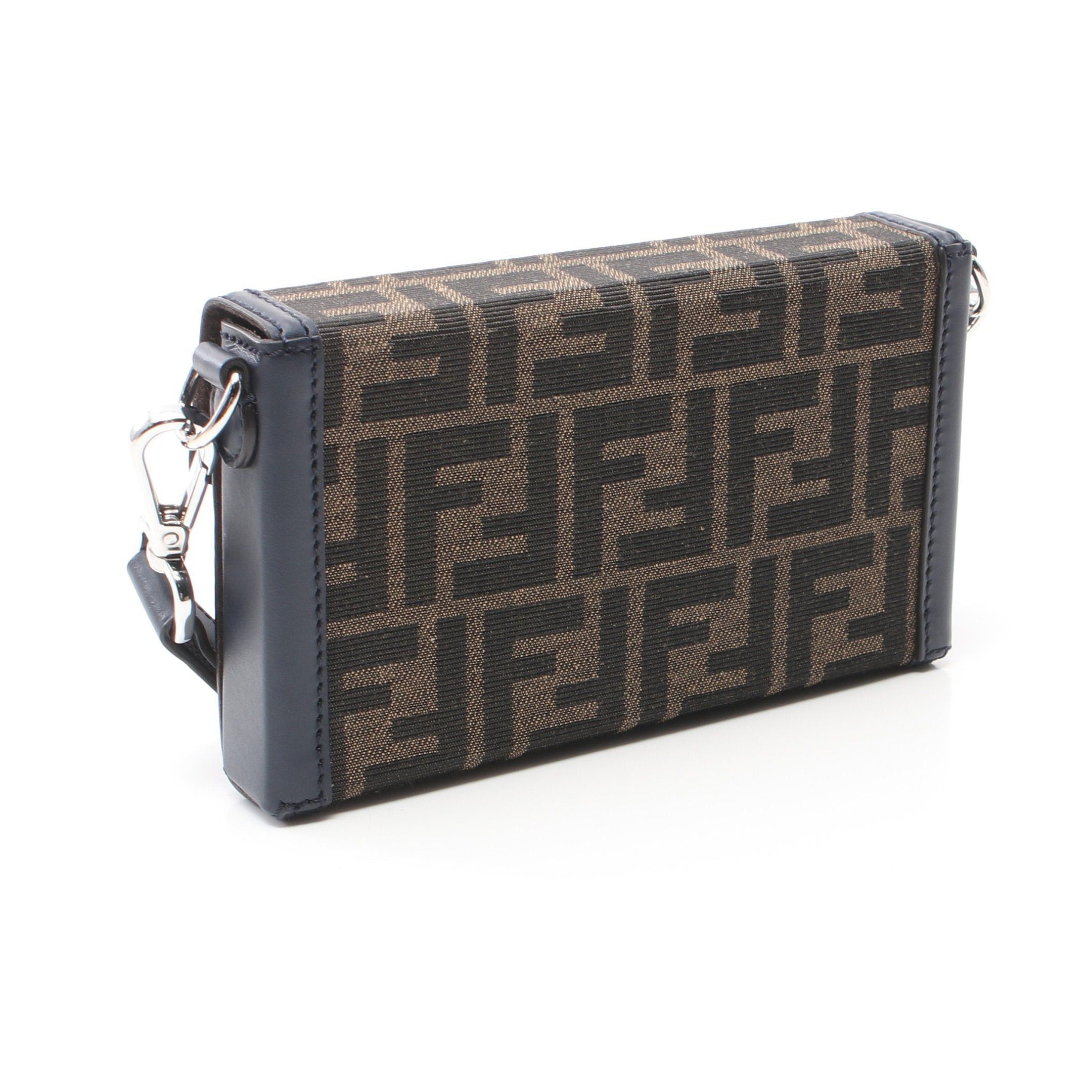 Fendi Fendi Phone Pouch Baguette Bucket Shoulder Bag Canvas Leather Brown Navy Size ONE SIZE - 2 Thumbnail