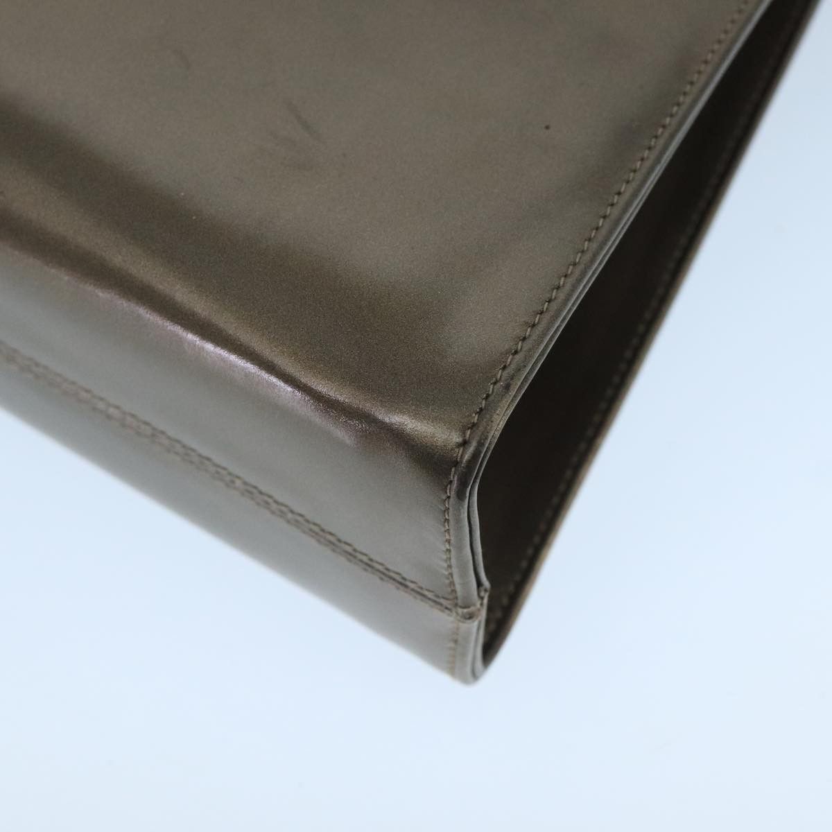 Salvatore Ferragamo Gancio Brown Patent Leather Shoulder Bag (Pre-Owned) Size ONE SIZE - 8 Thumbnail