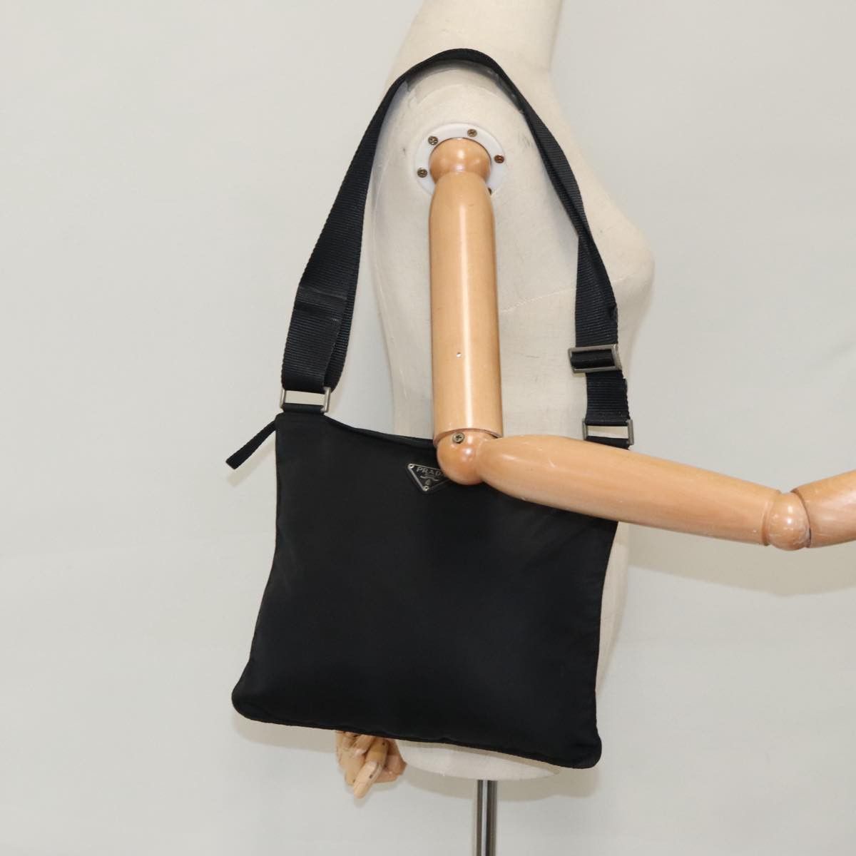 Prada Tessuto Black Synthetic Shoulder Bag (Pre-Owned) Size ONE SIZE - 14 Thumbnail