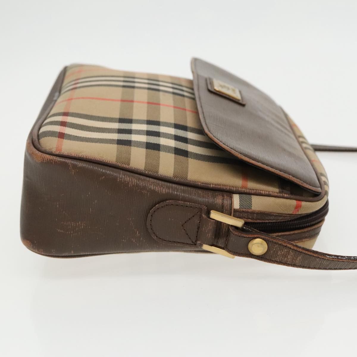 Burberry Nova Check Beige Canvas Shoulder Bag (Pre-Owned) Size ONE SIZE - 3 Thumbnail