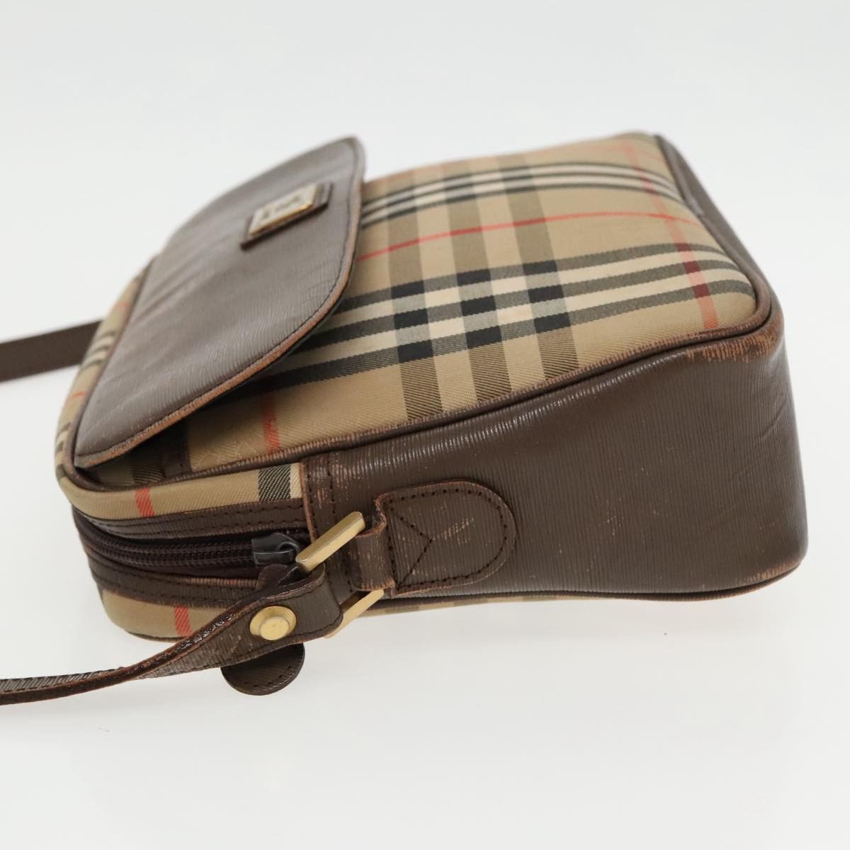 Burberry Nova Check Beige Canvas Shoulder Bag (Pre-Owned) Size ONE SIZE - 4 Thumbnail