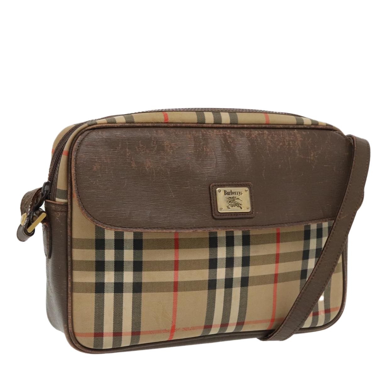 Burberry Nova Check Beige Canvas Shoulder Bag (Pre-Owned) Size ONE SIZE - 18 Thumbnail
