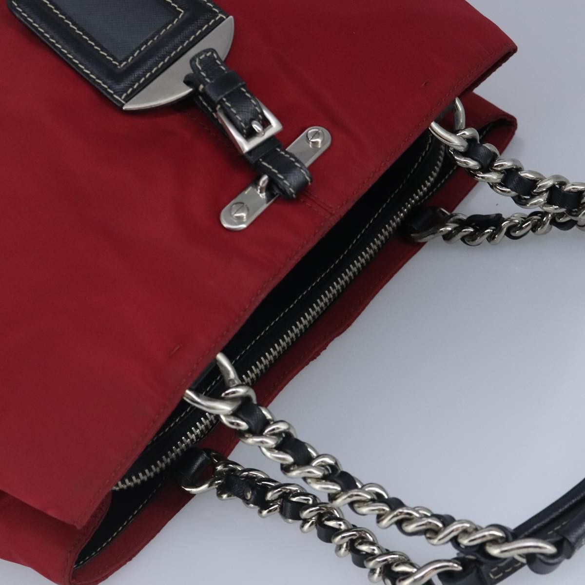 Prada Tessuto Red Synthetic Tote Bag (Pre-Owned) Size ONE SIZE - 12 Thumbnail