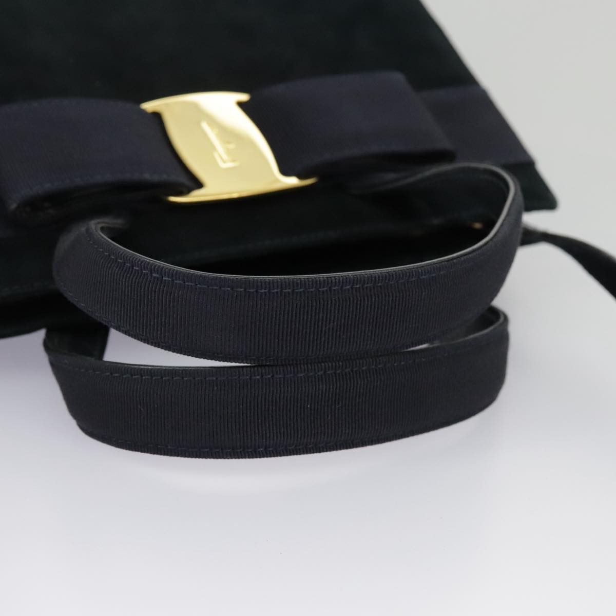Salvatore Ferragamo Navy Suede Handbag (Pre-Owned) Size ONE SIZE - 5 Thumbnail