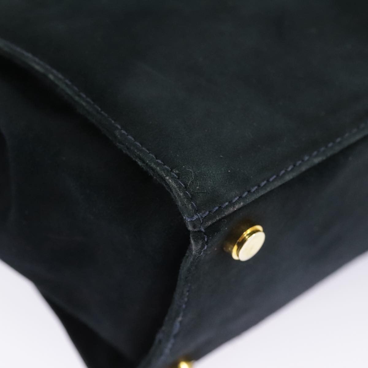 Salvatore Ferragamo Navy Suede Handbag (Pre-Owned) Size ONE SIZE - 6 Thumbnail