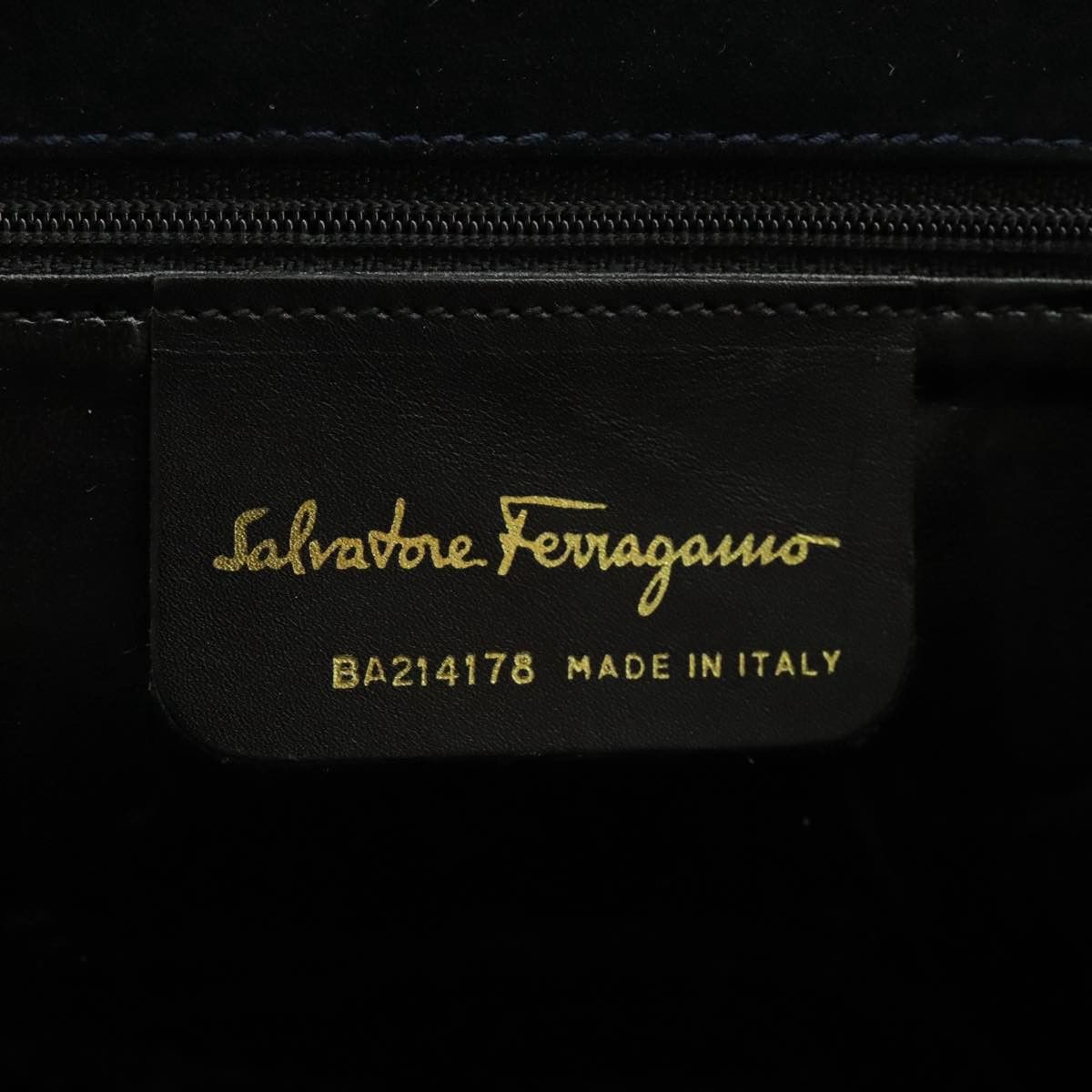 Salvatore Ferragamo Navy Suede Handbag (Pre-Owned) Size ONE SIZE - 13 Thumbnail