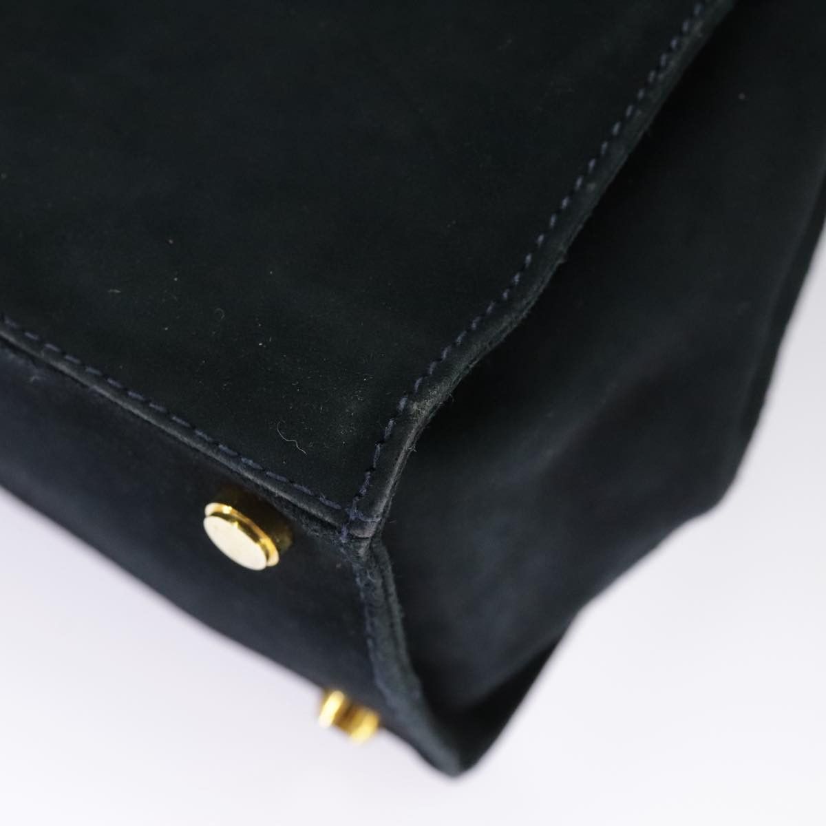 Salvatore Ferragamo Navy Suede Handbag (Pre-Owned) Size ONE SIZE - 9 Thumbnail