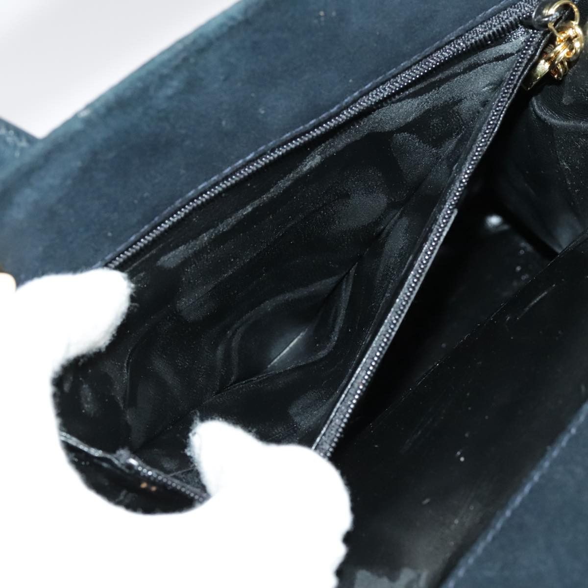 Salvatore Ferragamo Navy Suede Handbag (Pre-Owned) Size ONE SIZE - 11 Thumbnail