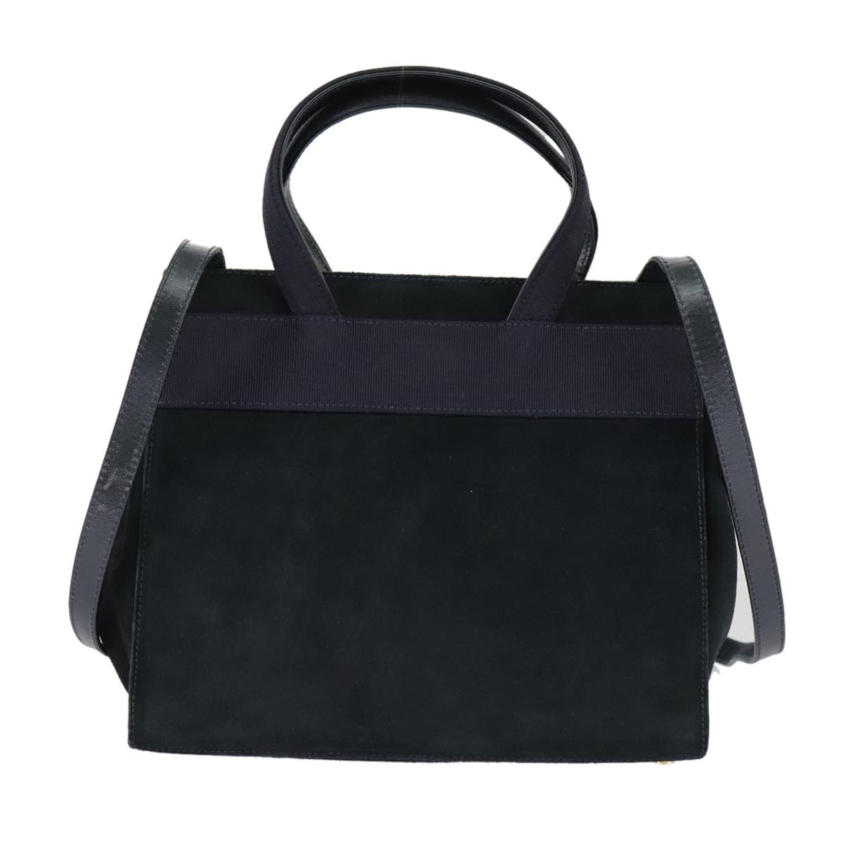 Salvatore Ferragamo Navy Suede Handbag (Pre-Owned) Size ONE SIZE - 2 Thumbnail