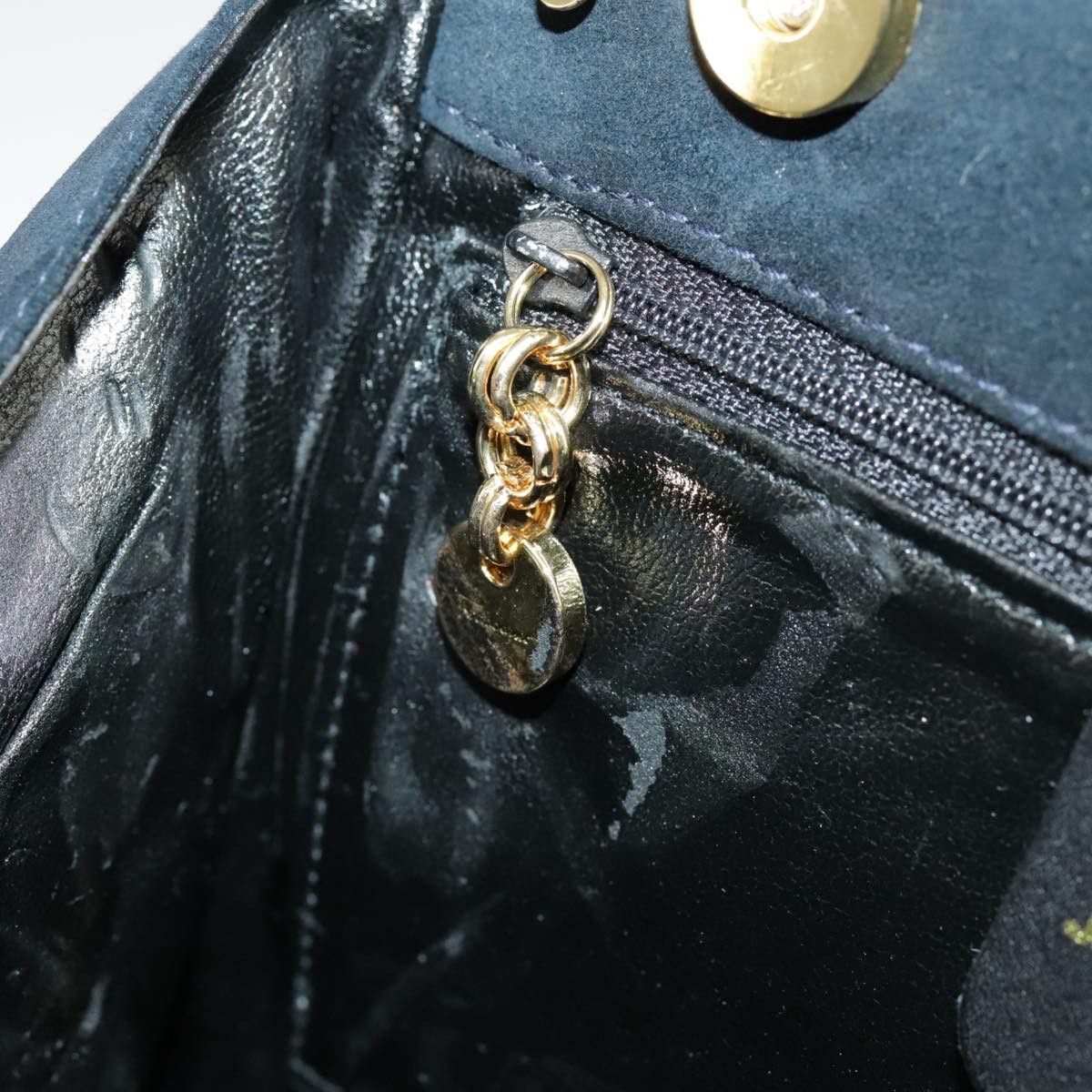 Salvatore Ferragamo Navy Suede Handbag (Pre-Owned) Size ONE SIZE - 10 Thumbnail
