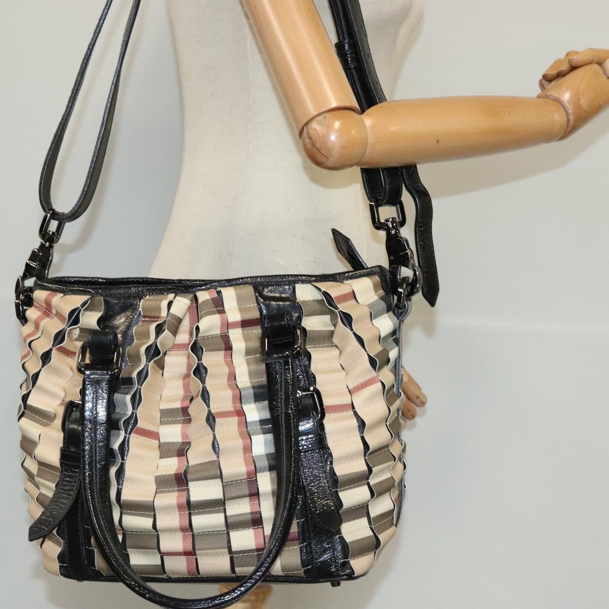 Burberry Nova Check Beige Canvas Handbag (Pre-Owned) Size ONE SIZE - 14 Thumbnail