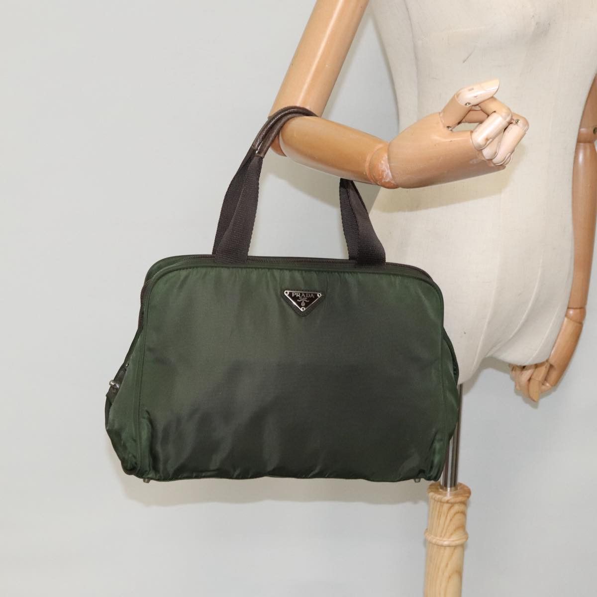 Prada Khaki Synthetic Handbag (Pre-Owned) Size ONE SIZE - 11 Thumbnail