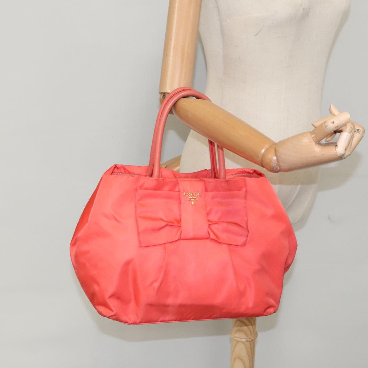 Prada Ribbon Orange Synthetic Handbag (Pre-Owned) Size ONE SIZE - 16 Thumbnail