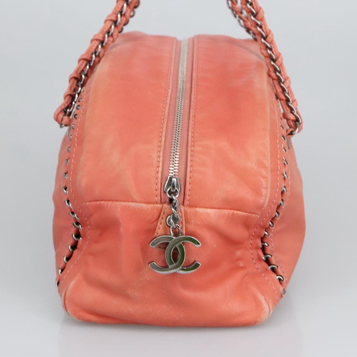 Chanel Logo Cc Pink Leather Handbag (Pre-Owned) Size ONE SIZE - 3 Thumbnail