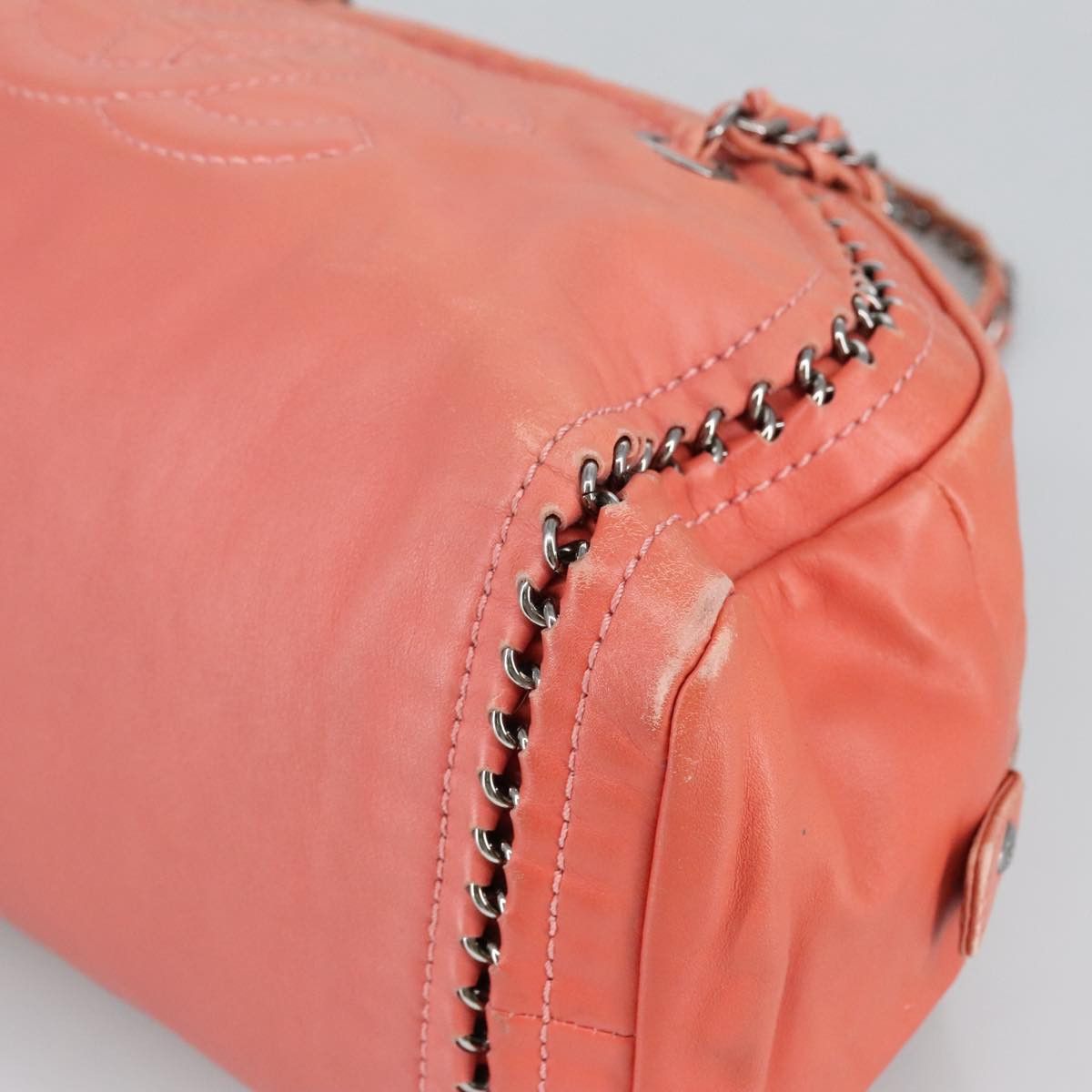 Chanel Logo Cc Pink Leather Handbag (Pre-Owned) Size ONE SIZE - 15 Thumbnail