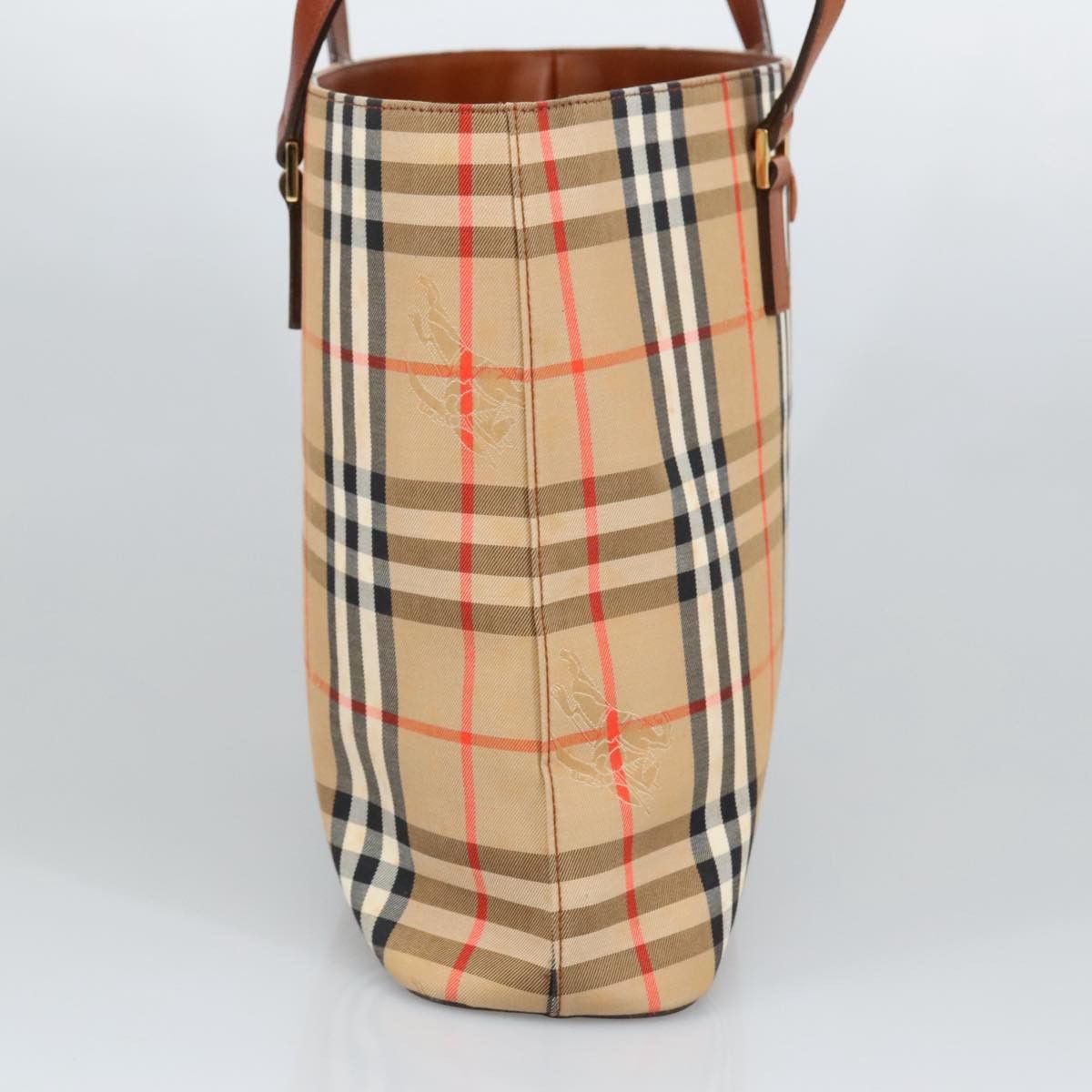 Burberry Nova Check Beige Canvas Tote Bag (Pre-Owned) Size ONE SIZE - 3 Thumbnail