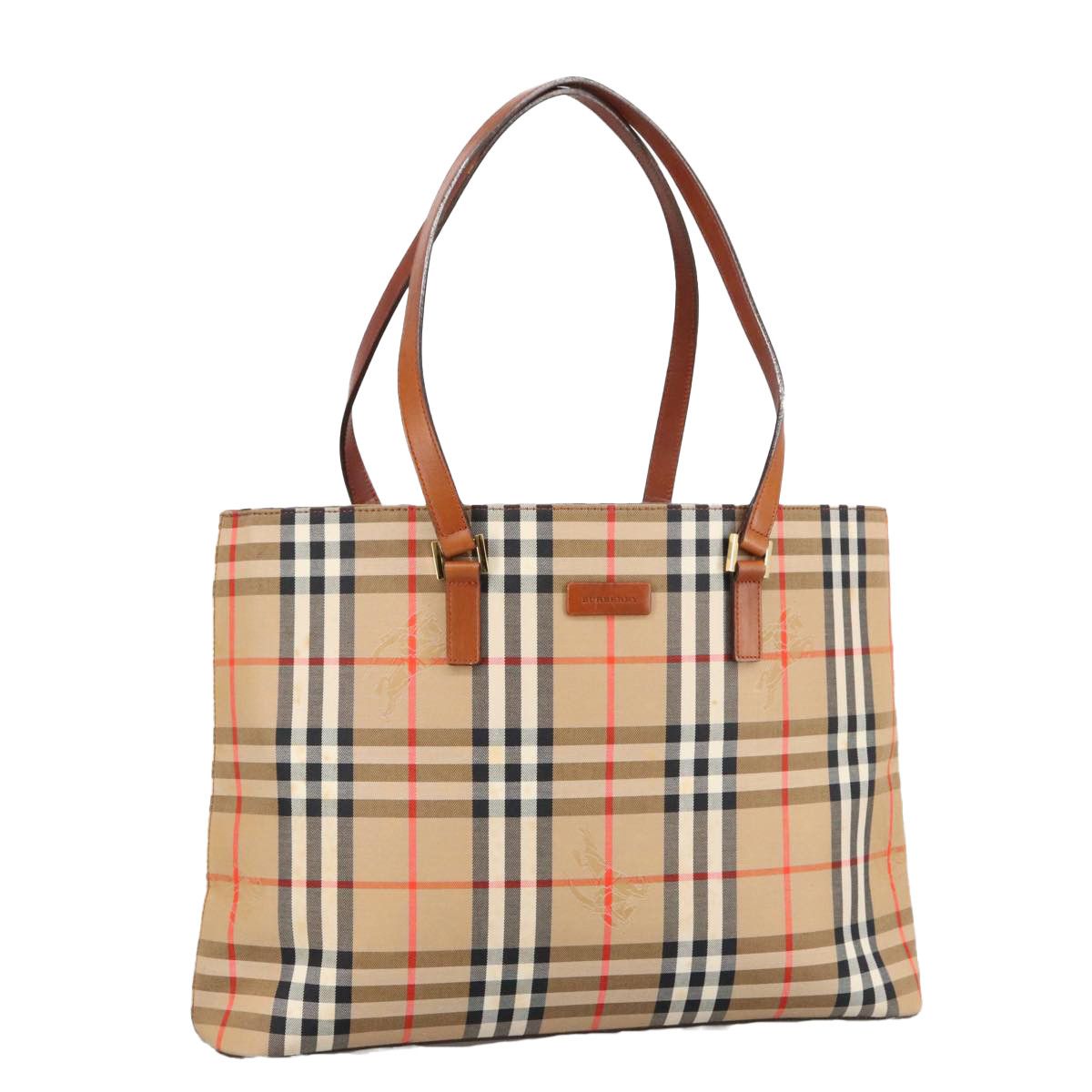 Burberry Nova Check Beige Canvas Tote Bag (Pre-Owned) Size ONE SIZE - 20 Thumbnail