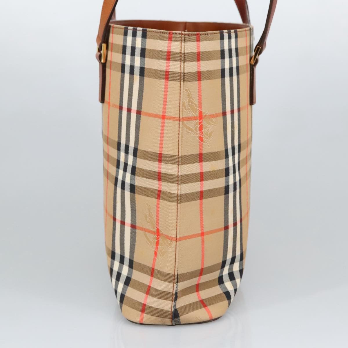 Burberry Nova Check Beige Canvas Tote Bag (Pre-Owned) Size ONE SIZE - 4 Thumbnail