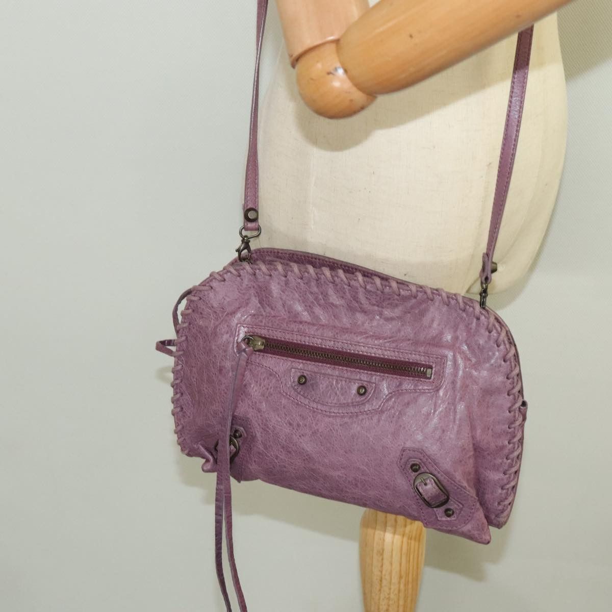 Balenciaga City Purple Leather Shoulder Bag (Pre-Owned) Size ONE SIZE - 12 Thumbnail