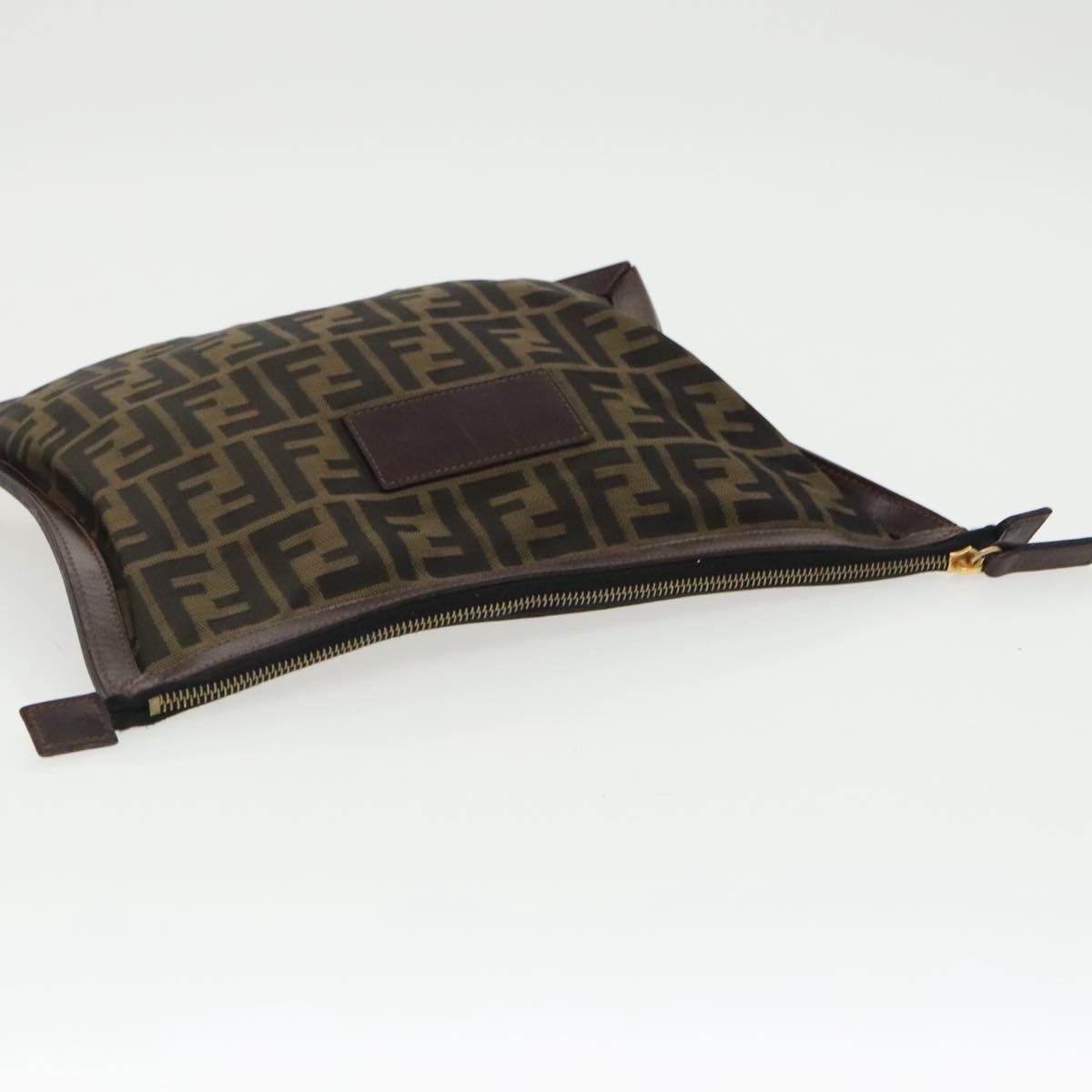 Fendi Zucca Brown Canvas Clutch Bag (Pre-Owned) Size ONE SIZE - 4 Thumbnail