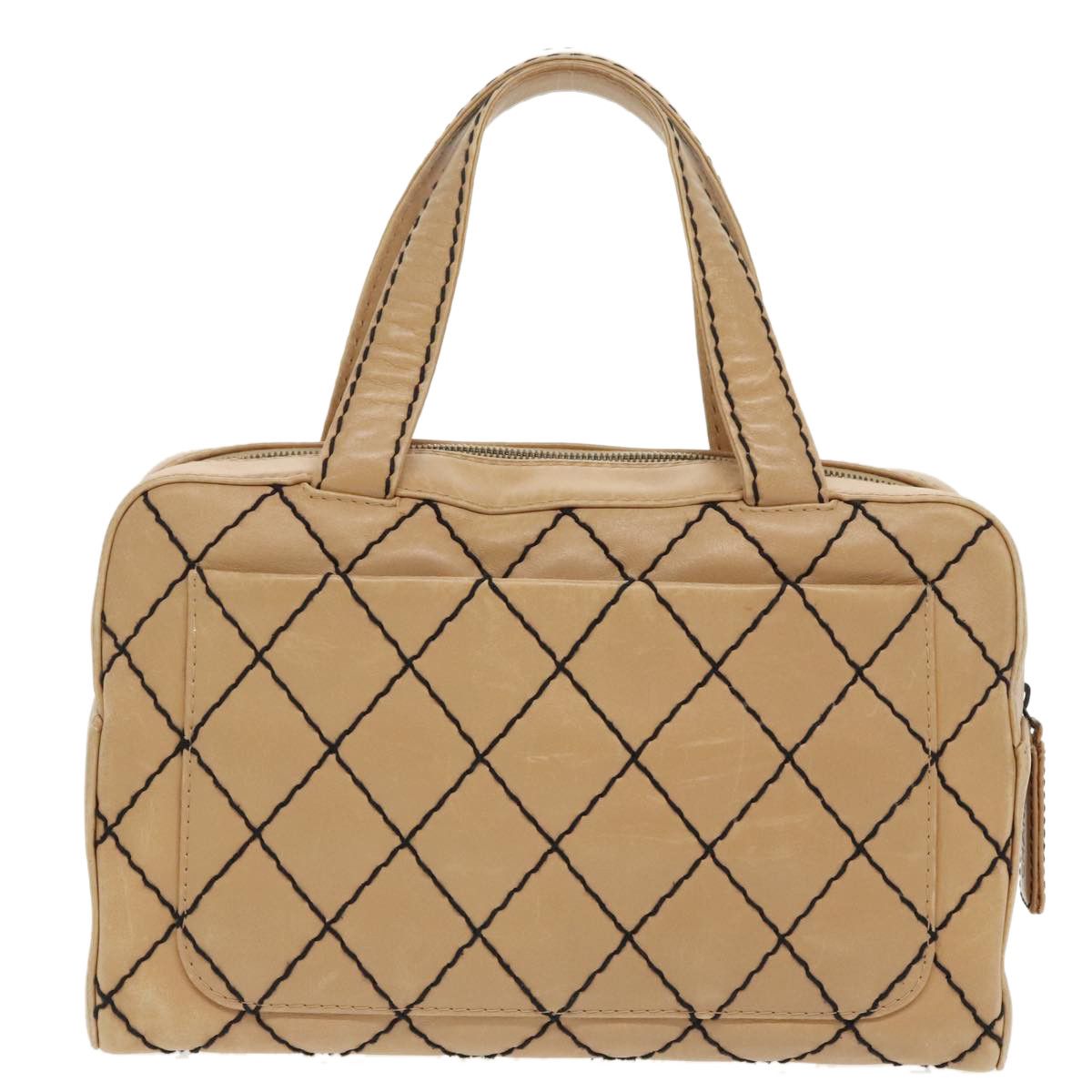 Chanel Wild Stitch Beige Leather Handbag (Pre-Owned) Size ONE SIZE - 2 Thumbnail