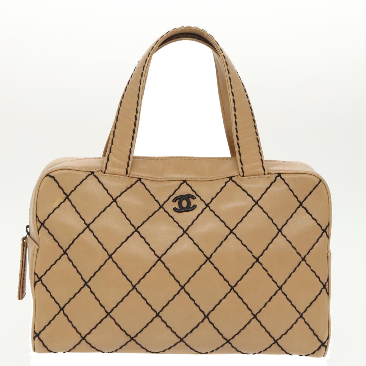 Chanel Wild Stitch Beige Leather Handbag (Pre-Owned) Size ONE SIZE - 12 Thumbnail