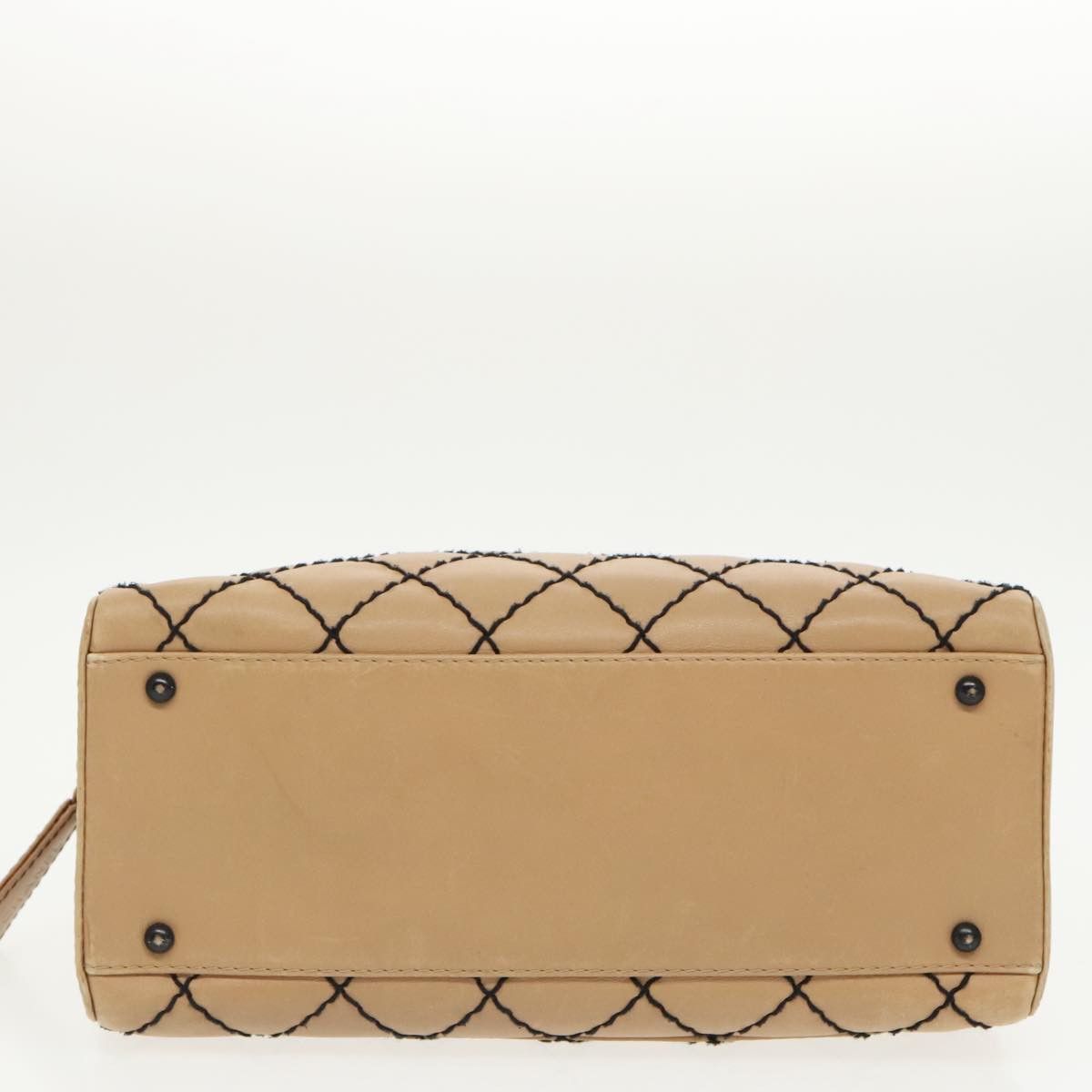Chanel Wild Stitch Beige Leather Handbag (Pre-Owned) Size ONE SIZE - 5 Thumbnail
