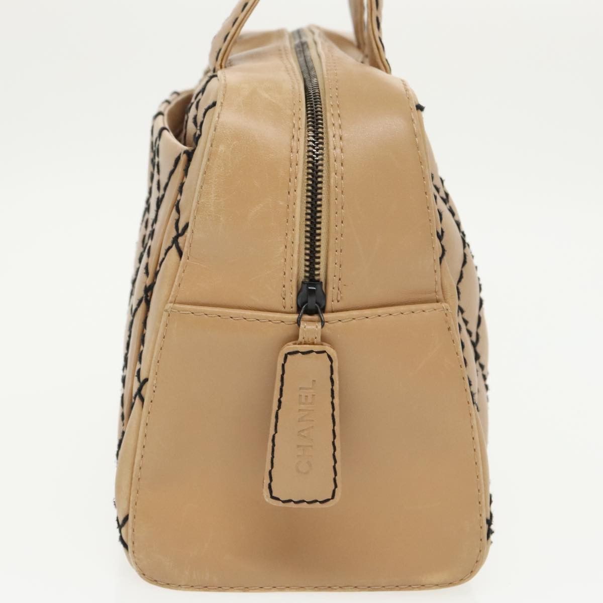 Chanel Wild Stitch Beige Leather Handbag (Pre-Owned) Size ONE SIZE - 3 Thumbnail