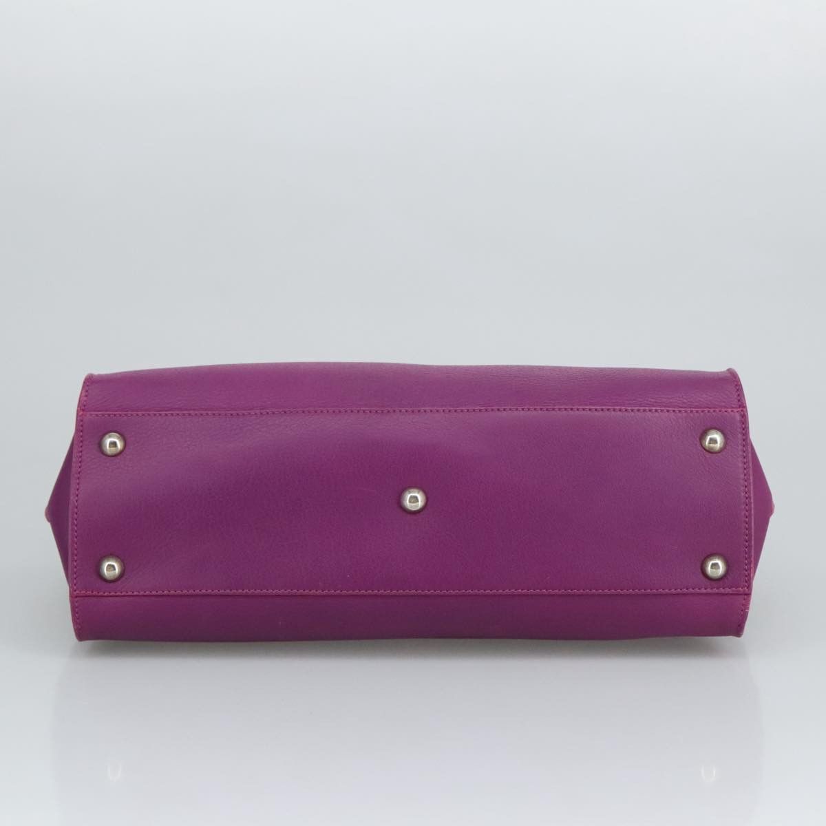 Salvatore Ferragamo Gancini Purple Leather Shoulder Bag (Pre-Owned) Size ONE SIZE - 15 Thumbnail