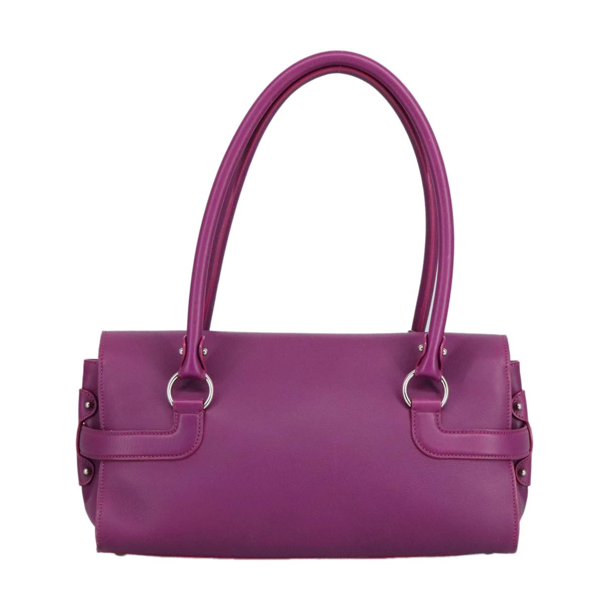 Salvatore Ferragamo Gancini Purple Leather Shoulder Bag (Pre-Owned) Size ONE SIZE - 2 Thumbnail