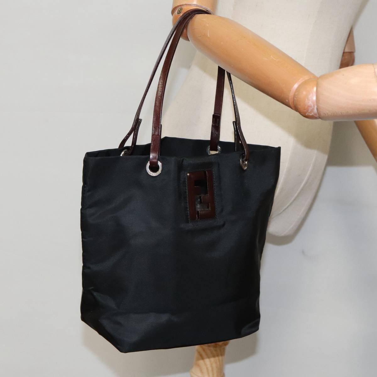 Fendi Ff Black Synthetic Handbag (Pre-Owned) Size ONE SIZE - 14 Thumbnail