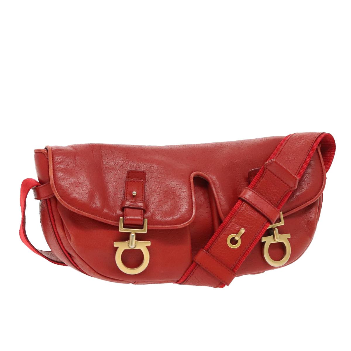 Salvatore Ferragamo Red Leather Shoulder Bag (Pre-Owned) Size ONE SIZE - 14 Thumbnail