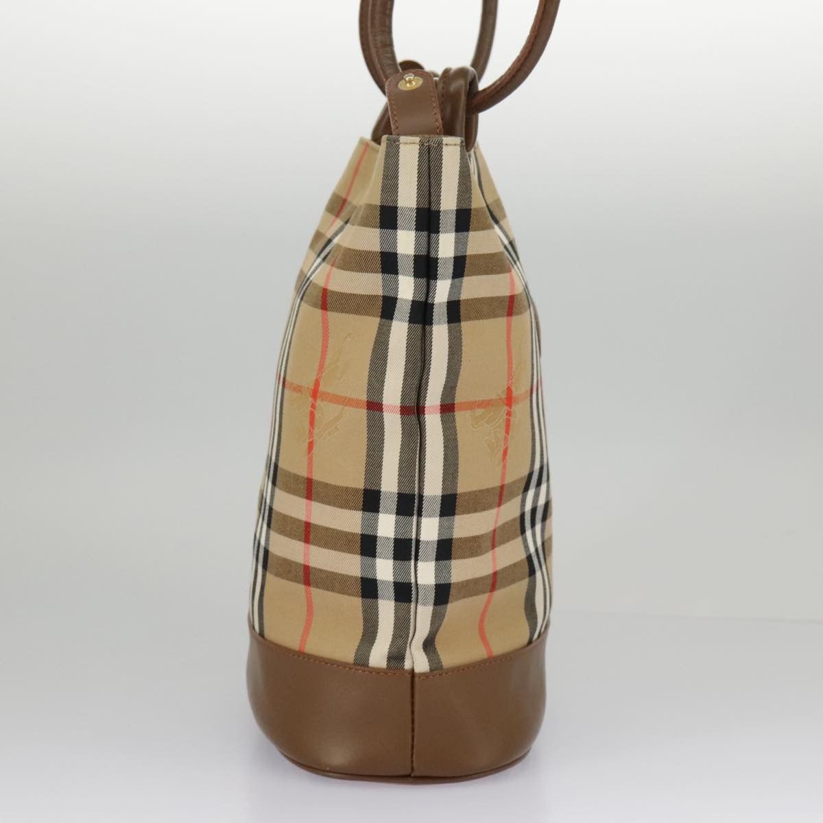 Burberry Nova Check Beige Canvas Shoulder Bag (Pre-Owned) Size ONE SIZE - 4 Thumbnail