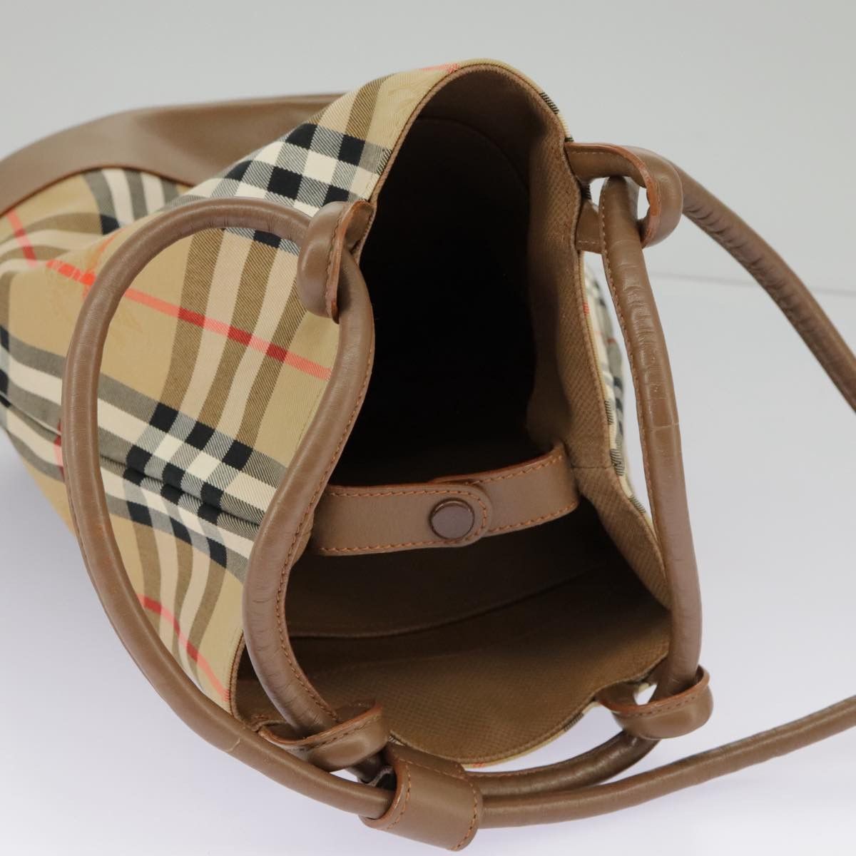 Burberry Nova Check Beige Canvas Shoulder Bag (Pre-Owned) Size ONE SIZE - 14 Thumbnail